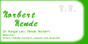 norbert mende business card